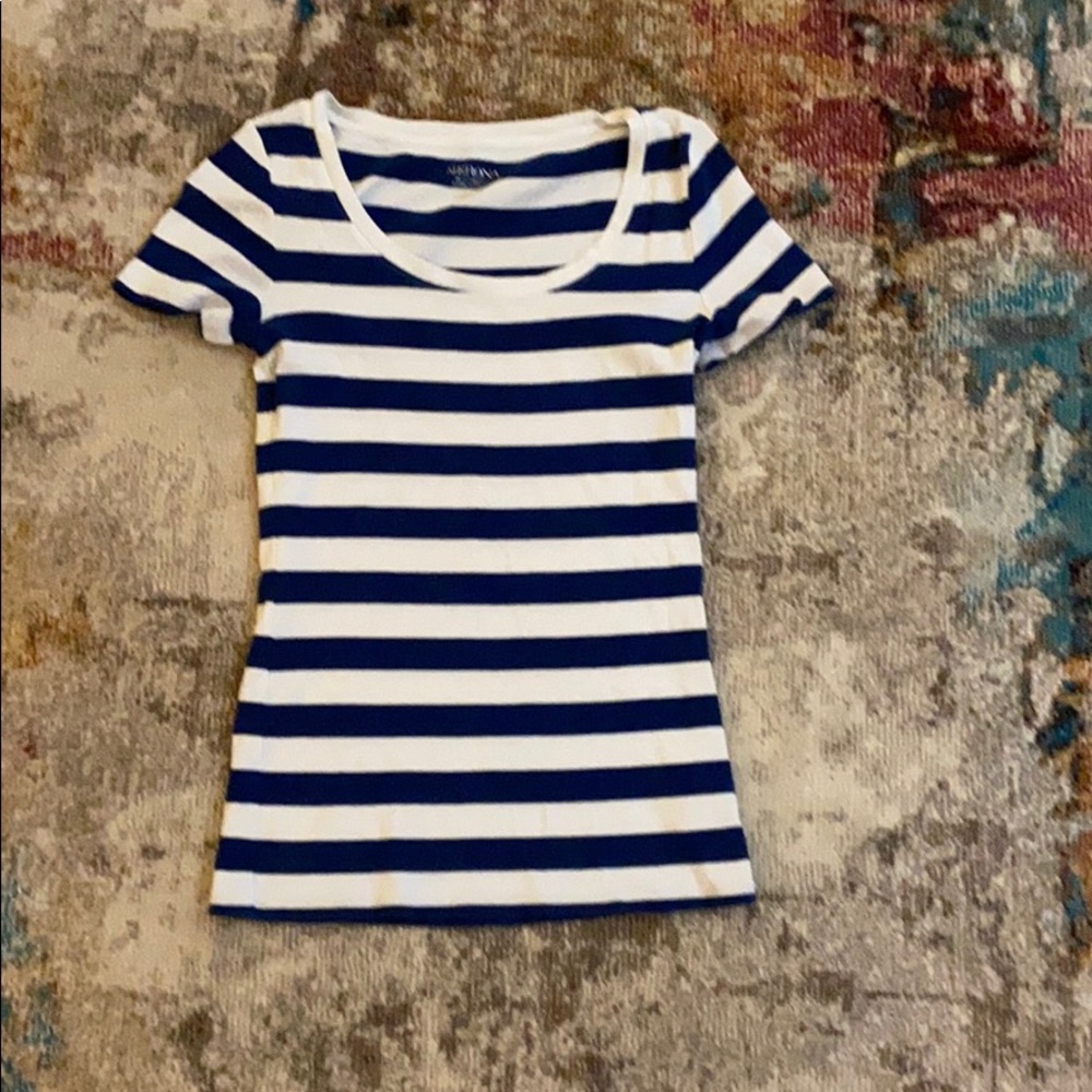 Women’s Merona Navy with Stripes, Crew Neck TShirt